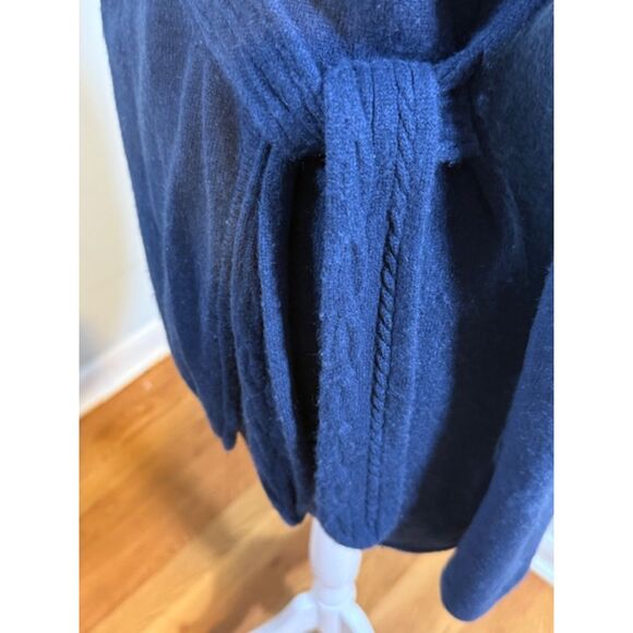 Lilly Pulitzer Cashmere Wrap Cardigan Navy Blue Cable Knit Medium Preppy - Picture 8 of 11